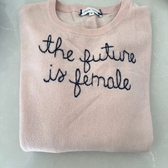 Lingua Franca Future is Female Pink Cashmere Sweater Size M - Picture 2 of 2